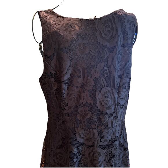 SPEECHLESS Women's Navy Blue Lace Fit & Flare Skater Dress Easter Preppy Size L - Picture 2 of 8